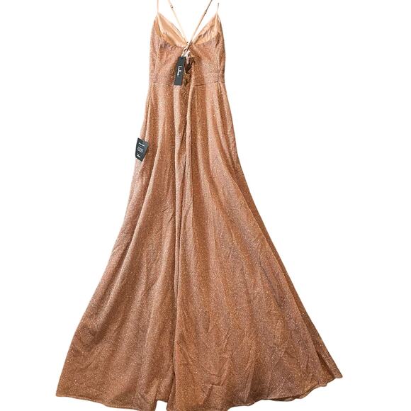 Lulus Truly Dazzling Mauve Multi Glitter Sleeveless Gown Size Small New Sold Out - Picture 8 of 8